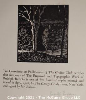 Book: The Grolier Club Exhibit Pamphlet of Rudolf Ruzika; signed