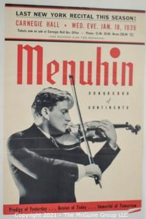 Willa Cather, Edith Lewis and Yehudi Menuhin:  An archive of letters, photos, books, press clippings, concert programs and other materials documenting the close friendship between Cather and Lewis with Menuhin and his family. 