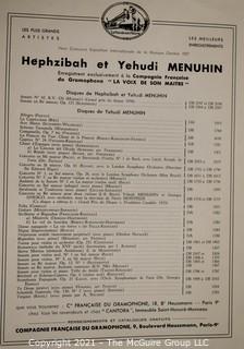 Willa Cather, Edith Lewis and Yehudi Menuhin:  An archive of letters, photos, books, press clippings, concert programs and other materials documenting the close friendship between Cather and Lewis with Menuhin and his family. 