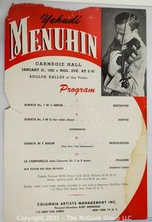 Willa Cather, Edith Lewis and Yehudi Menuhin:  An archive of letters, photos, books, press clippings, concert programs and other materials documenting the close friendship between Cather and Lewis with Menuhin and his family. 