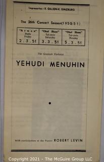 Willa Cather, Edith Lewis and Yehudi Menuhin:  An archive of letters, photos, books, press clippings, concert programs and other materials documenting the close friendship between Cather and Lewis with Menuhin and his family. 