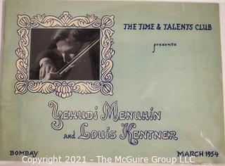 Willa Cather, Edith Lewis and Yehudi Menuhin:  An archive of letters, photos, books, press clippings, concert programs and other materials documenting the close friendship between Cather and Lewis with Menuhin and his family. 