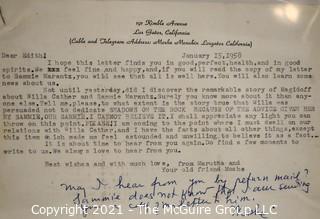 Willa Cather, Edith Lewis and Yehudi Menuhin:  An archive of letters, photos, books, press clippings, concert programs and other materials documenting the close friendship between Cather and Lewis with Menuhin and his family. 