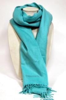 Tiffany & Co. Blue Embroidered Cashmere Scarf, Made in Italy. 