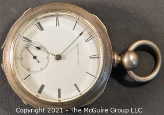 Size 18 - New York Watch Co. - Eaton & Canfield, Grand Rapids, MI - Serial# 4681 - 3/4 Plate - Open Coin Silver Keywind Case