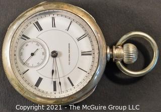 Size 18 - Hampden Watch Co. - W. L. LaRue, Springfield, MA - Serial# 299997 - 11J - Open Coin Silver Case
