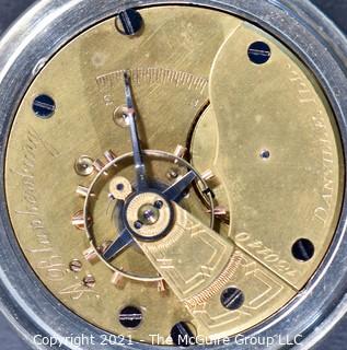 Size 18 - Hampden Watch Co. - A. Blankenberg. Danville, IL - Serial# 130140 - 7J - Hunting Silverine Case