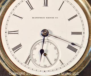 Size 18 - Hampden Watch Co. - A. Blankenberg. Danville, IL - Serial# 130140 - 7J - Hunting Silverine Case