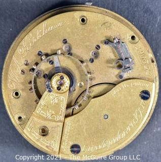 Size 18 - Hampden Watch Co. - W. A. Kirkham, Leavenworth, KS - Serial# 352967 - 15J - Adjusted - Movement w/ micrometer regulator