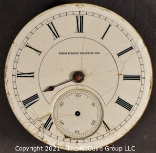 Size 18 - Hampden Watch Co. - W. A. Kirkham, Leavenworth, KS - Serial# 352967 - 15J - Adjusted - Movement w/ micrometer regulator