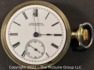 Size 18 - Hampden Watch Co. - W & E Schmidt, Milwaukee, WI - Serial# 325139 - 11J - Adjusted with micrometer regulator - Hunting Silver Plated Case 

