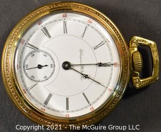 Size 18 - Hampden Watch Co. - W.R. Smallwood, Gowanda, NY - Serial# 261909 - 11J - 
Open Gilt Base Metal Case
