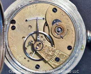 Size 18 - New York Watch Co. - R E Green, Pottsville, PA - Serial# 45810 - 7J - Open Silverine Keywind Case