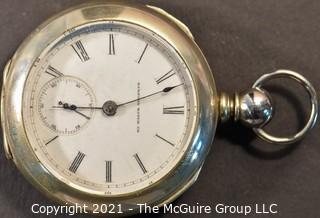 Size 18 - Hampden Watch Co. - R. B. Hayes - Serial# 95386 - 11J - Open Silverine Keywind Case 