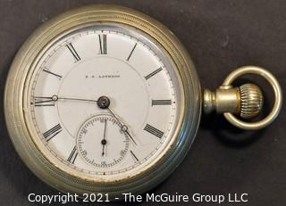 Size 18 - Hampden Watch Co. - E. G. Lathrop - Syracuse NY - Serial# 129640 - 15J - Hunting Silverine Case 