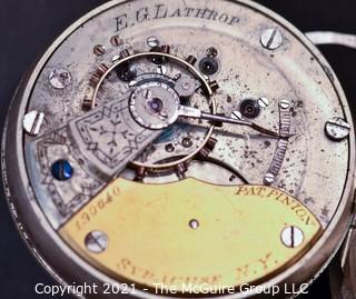 Size 18 - Hampden Watch Co. - E. G. Lathrop - Syracuse NY - Serial# 129640 - 15J - Hunting Silverine Case 