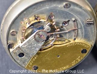 Size 18 - Hampden Watch Co. - E. G. Lathrop - Syracuse NY - Serial# 129640 - 15J - Hunting Silverine Case 