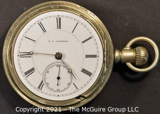 Size 18 - Hampden Watch Co. - E. G. Lathrop - Syracuse NY - Serial# 129640 - 15J - Hunting Silverine Case 