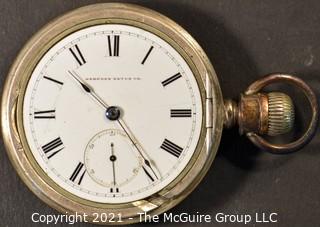 Size 18 - Hampden Watch Co. - Emil Geist, St. Paul MN  - Serial# 308163 - 11J - Hunting Silver Plated Case 