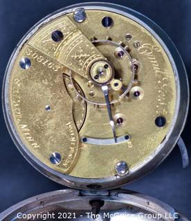 Size 18 - Hampden Watch Co. - Emil Geist, St. Paul MN  - Serial# 308163 - 11J - Hunting Silver Plated Case 