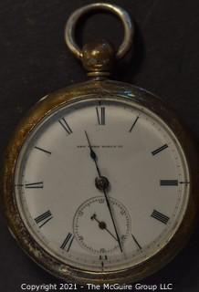 Size 18 - New York Watch Co. - Chester Woolworth, Springfield, MA - Serial# 31790 - 15J - Open Coin Silver Keywind Case
