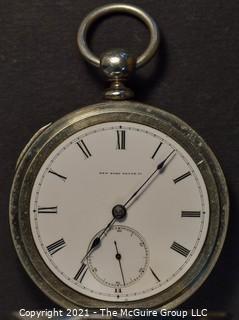 Size 18 - New York Watch Co. - J J Woodward, Great Falls, NH - Serial# 16501 - 15J - 
Open Silverine Keywind Case