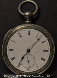 Size 18 - New York Watch Co. - J J Woodward, Great Falls, NH - Serial# 16501 - 15J - 
Open Silverine Keywind Case