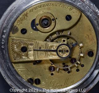 Size 18 - New York Watch Co. - E Studley, Springfield, MA - Serial# 14156 - 
Open Silveroid Keywind Case
