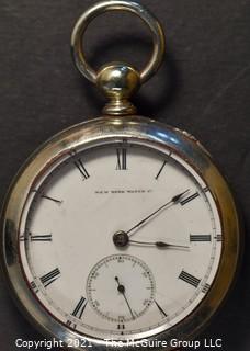 Size 18 - New York Watch Co. - E Studley, Springfield, MA - Serial# 14156 - 
Open Silveroid Keywind Case
