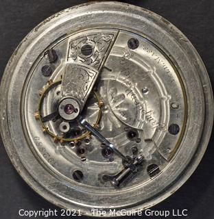 Size 18 - Hampden Watch Co. - Springfield, MA - Serial# 392889 - 15J - 
Open Silverode Case
