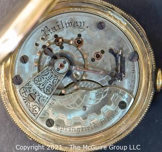 Size 18 - Hampden Watch Co. - Railway Springfield, MA - Serial# 425200 -
Hunting 14k Gold Filled Case {Note: Description altered 4-7-22 @ 3:56pm ET}