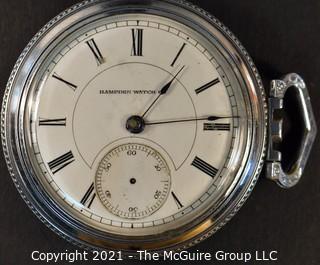 Size 18 - Hampden Watch Co. - Serial# 335805 - 
Open Silver Plated Case