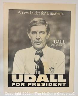 Vintage Mo Udall 1976 Presidential Campaign Poster.  It measures 24" x 19".