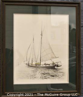 Framed Under Glass Neil Harpe Limited Edition Original Lithograph "Lady in the Mist" 42/200 with COA; 26 1/2 x 31"