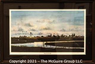 Framed Under Glass Print of "Tangier By Moonlight" by Franklin Saye, numbered 262/950, pencil signed by artist.  It measures approximately 27" x 39".