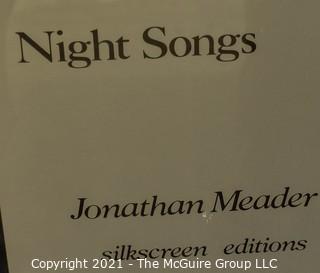 Signed by Artists and Framed Under Glass Serigraph "Night Songs" Unicorn by Jonathan Meader (Ascian).  It measures approximately 