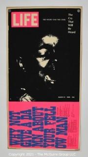 Corita Kent, "the cry that will be heard," 1969, Original Serigraph Framed Under Glass, Signed and Numbered by Artist. It Measures Approximately 13 X 24"