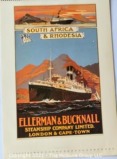 Vintage Art calendars: Art Deco Femme Fatale and Maritime Cunard posters 