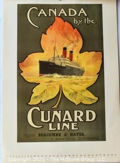 Vintage Art calendars: Art Deco Femme Fatale and Maritime Cunard posters 