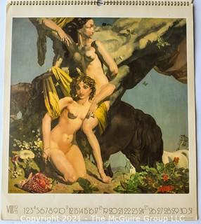 Vintage Art calendars: Art Deco Femme Fatale and Maritime Cunard posters 