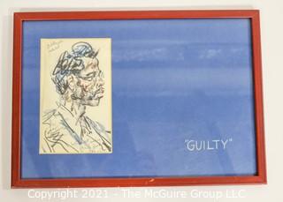 Watergate Juror; sketched by and presented to Sue Grabowski by Howard Brodie, court artist for CBS News 