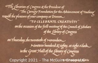 Presidental Election Memorbilia.  Proposed Designs for the 1980 Inaugural Ball for President Jimmy Carter That Did Not Occur.  