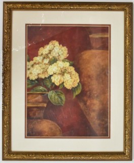 Print Framed Under Glass of "Tuscan Summer" by Pamela Gladding.  Measures approximately 18" x 22".