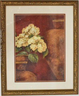 Print Framed Under Glass of "Tuscan Summer" by Pamela Gladding.  Measures approximately 18" x 22".