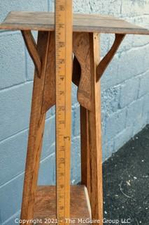 Arts & Craft Style Wood Plant Stand or Table.   Measures approximately 43".