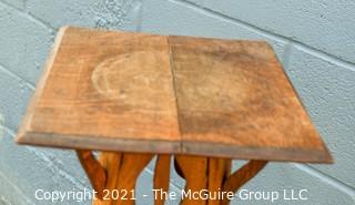 Arts & Craft Style Wood Plant Stand or Table.   Measures approximately 43".