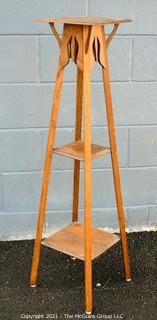 Arts & Craft Style Wood Plant Stand or Table.   Measures approximately 43".