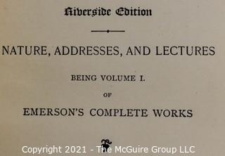 Books: Three (3) Leather Bound Volumes: "Emerson's Complete Works" 