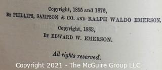 Books: Three (3) Leather Bound Volumes: "Emerson's Complete Works" 