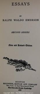 Books: Three (3) Leather Bound Volumes: "Emerson's Complete Works" 